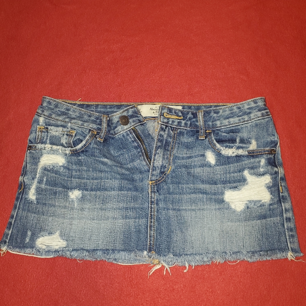 Abercrombie & Fitch Destroyed Jean Skirt
